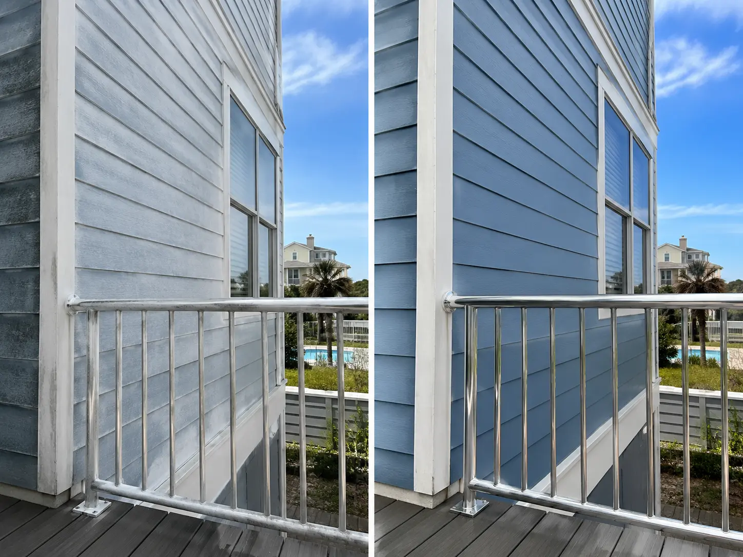 Before and after driveway pressure washing Charleston SC concrete