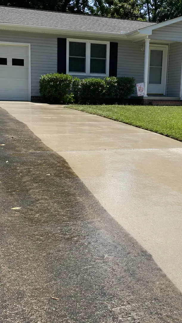 Driveway pressure washing case study West Ashley Charleston SC